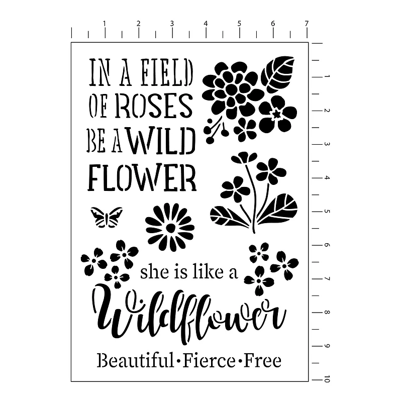 Wildflower Stencils, 7" x 10" by Craft Smart®