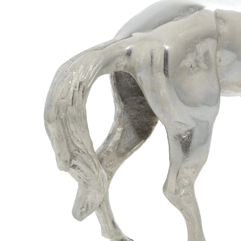 Silver Glam Aluminum Sculpture, Horse 17" x 23" x 6"