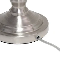 Lalia Home Brushed Nickel Crystal Drop Table and Floor Lamp Set