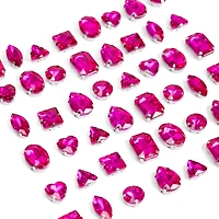 CousinDIY Silver Fuchsia Glass Sew-On Rhinestones, 48ct.