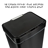 Honey Can Do 50L Black Stainless Steel Trash Can w/ Motion Sensor