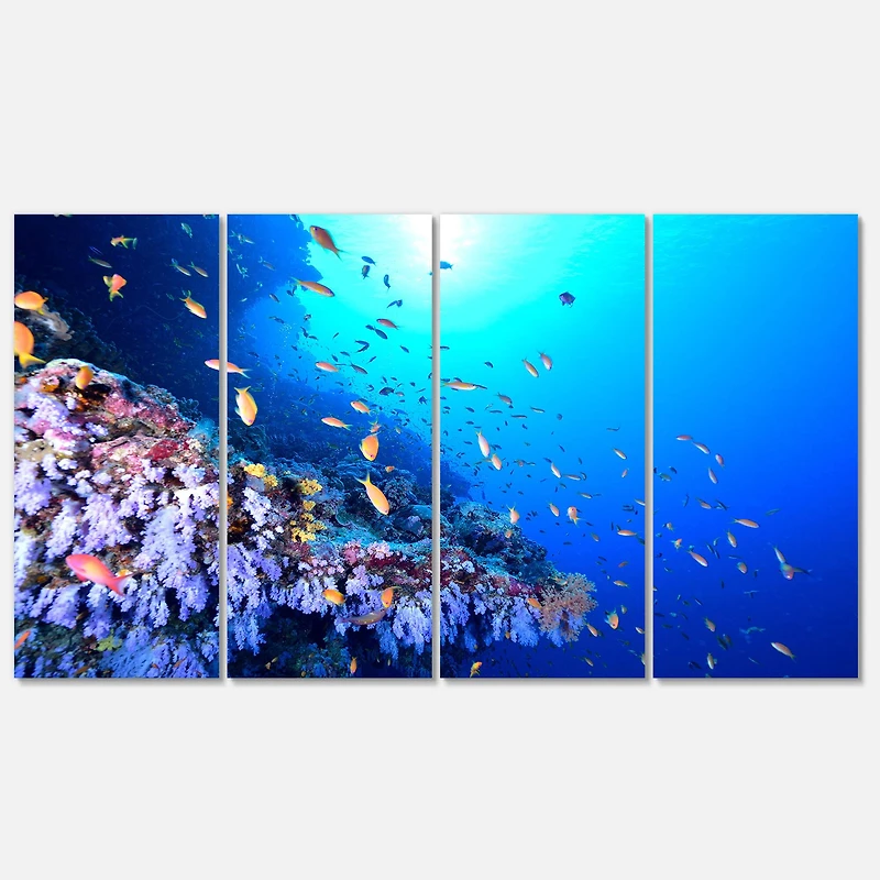Designart - Coral Reef With Different fish Swimming