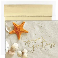 JAM Paper 5" x 7" Starfish Seasons Greetings Cards & Envelopes Set, 18ct.