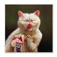 Stupell Industries Missing Cat Milk Box Sour Face Family Pet, 12" x 12"