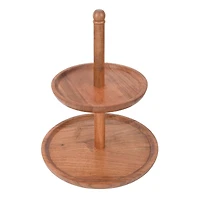 16" Natural 2-Tier Wooden Tray by Ashland®