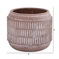 6" Boho Chic Ceramic Embossed Planter