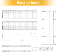 NEX™ 24" Silver Over the Door Basket Rack with Hooks
