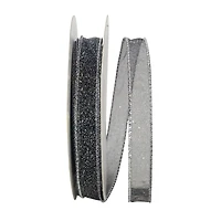 Reliant 5/8" x 25yd. Black Corsage Glitter 2 Ribbon