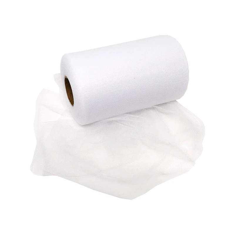 SINGER® White Tulle Fabric Roll, 6" x 100yd.