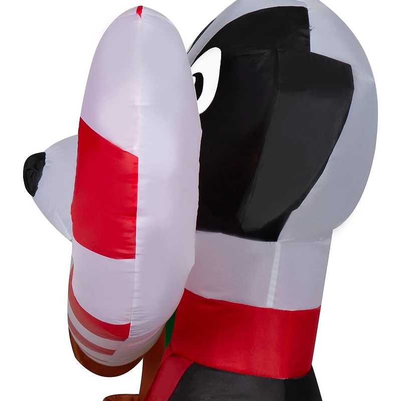6ft. Airblown® Inflatable Christmas Dogs Sharing a Candy Cane Scene