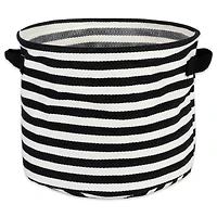 DII® Medium Round Stripes PE-Coated Herringbone Woven Cotton Laundry Bin