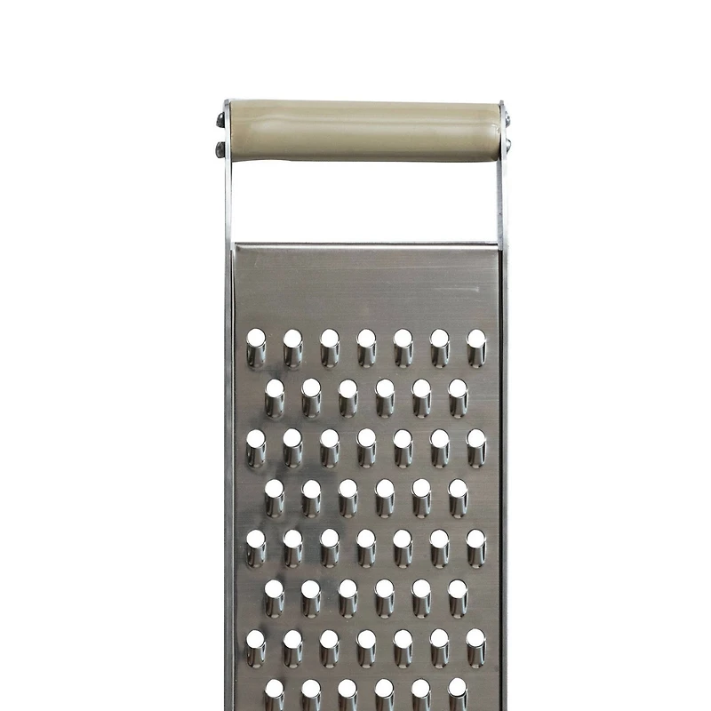 Hello Honey® 9.75" Stainless Steel Grater with Taupe Enameled Mango Wood Handle