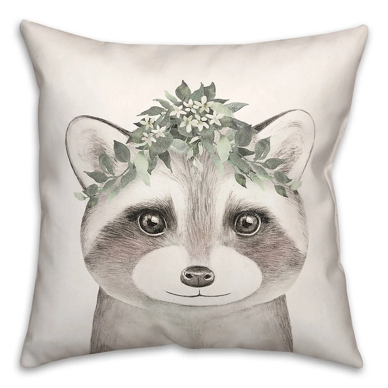 Sweet Raccoon 18" x 18" Throw Pillow