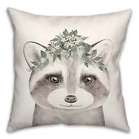 Sweet Raccoon 18" x 18" Throw Pillow