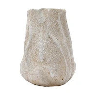 Hello Honey® 11" Distressed Cream Crackle Glaze Organic Stoneware Vase