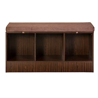 Honey Can Do Deep Espresso Entryway Bench with Storage Shelves