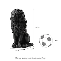 Glitzhome® 21" Black Sitting Lion Garden Statue