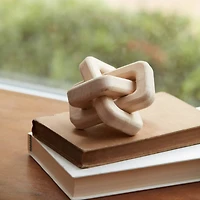 4.5" Oak Wood Square Link Decor Sculptures, 3ct.
