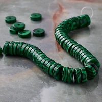 Green Reconstituted Stone Heishi Beads by Bead Landing