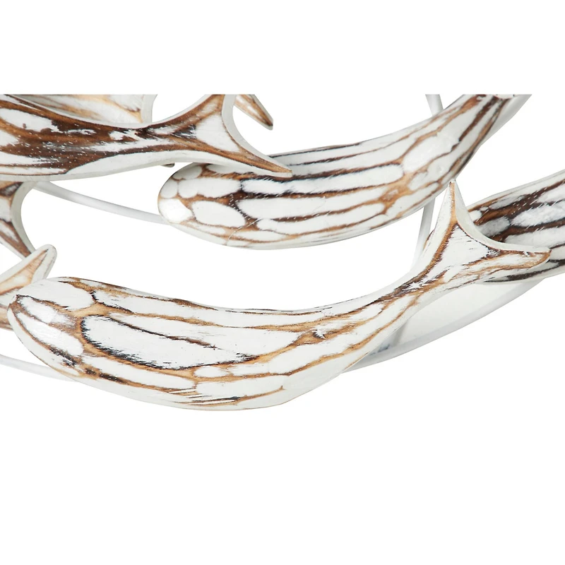 Silver Coastal Fish Wood Wall Decor, 32" x 28"