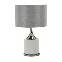 Grey Metal Traditional Table Lamp, 24" x 15" x 15"