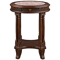 Design Toscano 2ft. Balfour Colonnade Marble-Topped Hardwood Side Table