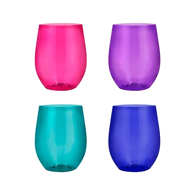 12oz. Plastic Stemless Wine Glasses, 4ct. by Ashland®