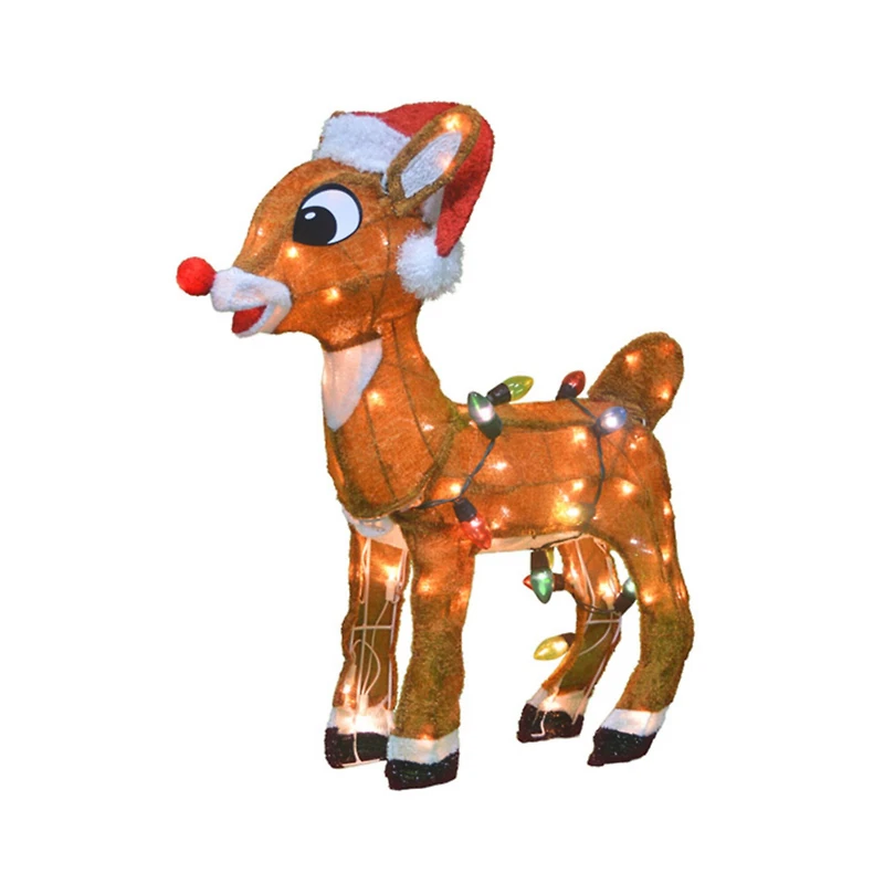 2ft. 3D Pre-Lit Rudolph with C9 Light Strand