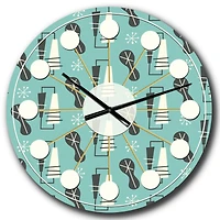 Designart 1950 Retro Pattern II Mid-Century Modern Wall Clock