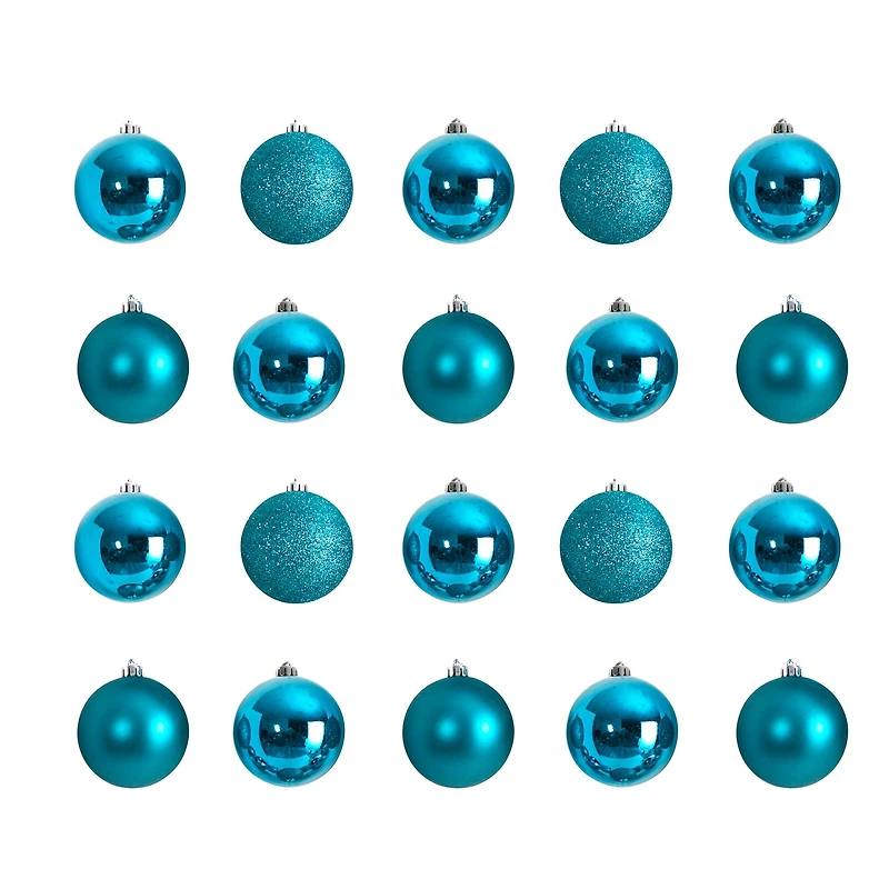 20ct. 3" Teal Shatterproof Christmas Ornaments