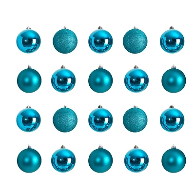 20ct. 3" Teal Shatterproof Christmas Ornaments