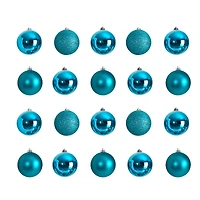 20ct. 3" Teal Shatterproof Christmas Ornaments