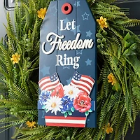 Glitzhome® 15.75" Let Freedom Ring Sign Door Hanger
