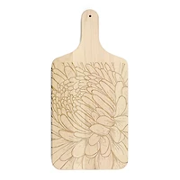 8" x 17" Floral Etching Maple Paddle Cutting Board