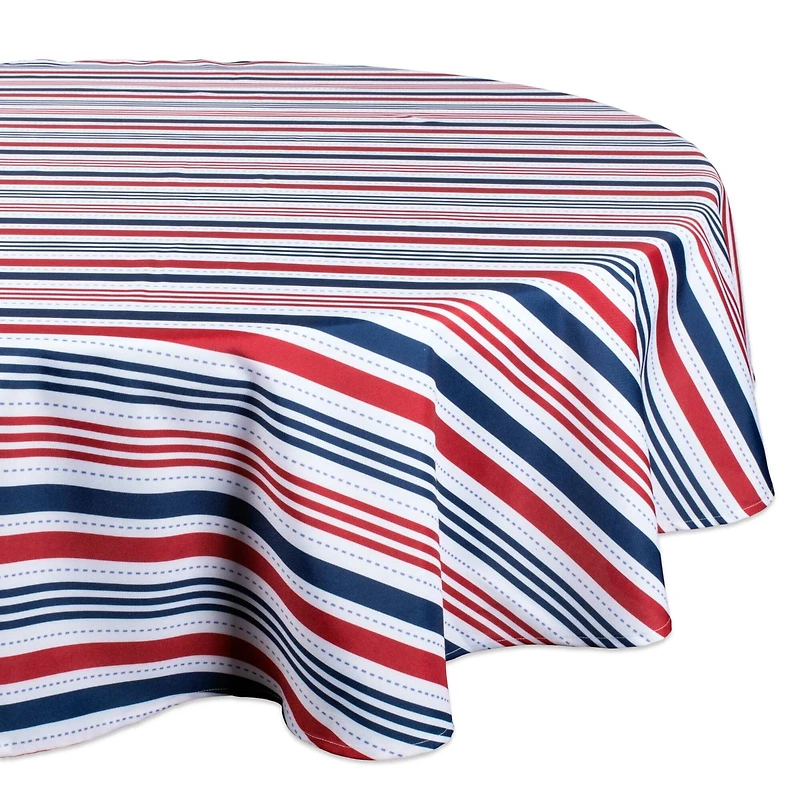 DII® 60" Round Patriotic Stripe Outdoor Tablecloth
