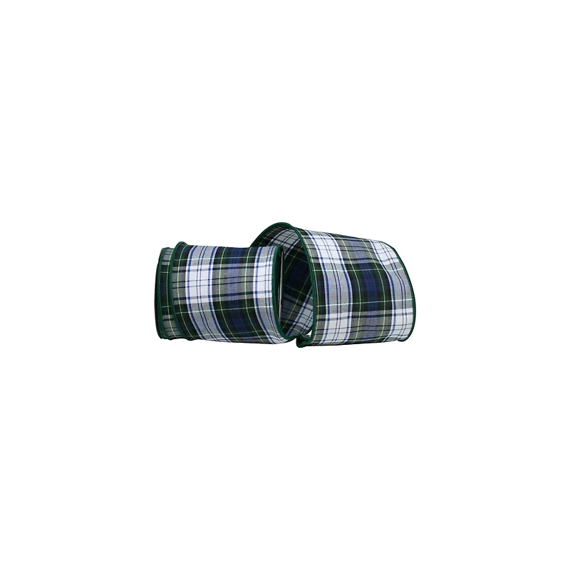 JAM Paper 4" x 10yd. Inverness Plaid Wired Cotton Ribbon