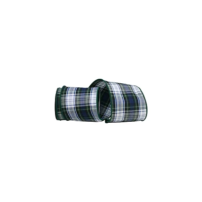 JAM Paper 4" x 10yd. Inverness Plaid Wired Cotton Ribbon