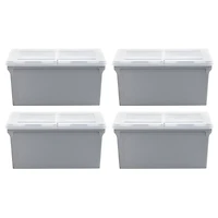 Iris® Gray Split-Lid Letter Size File Box, 4 Pack