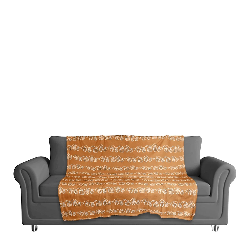 Pumpkin Doodle Coral Fleece Throw
