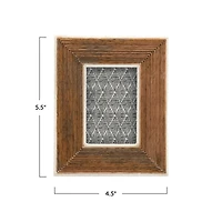 Hello Honey® Hand-Carved Mango Wood 3" x 4" Tabletop Frame with Bone Border