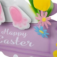 14" Back Seat Bunny Happy Easter Outdoor Garden Stake
