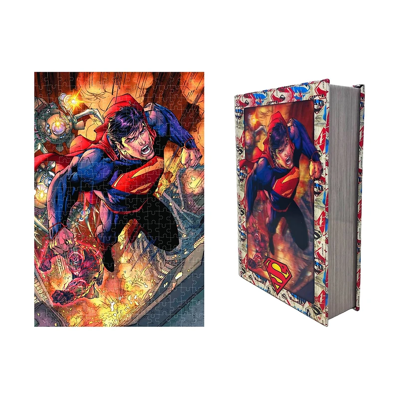 DC Comics - Superman 3D Lenticular Jigsaw Puzzle in a Collectible Tin Book: 300 Pcs