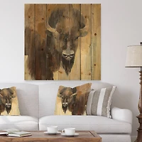Designart - Into the Wild Gold Buffalo