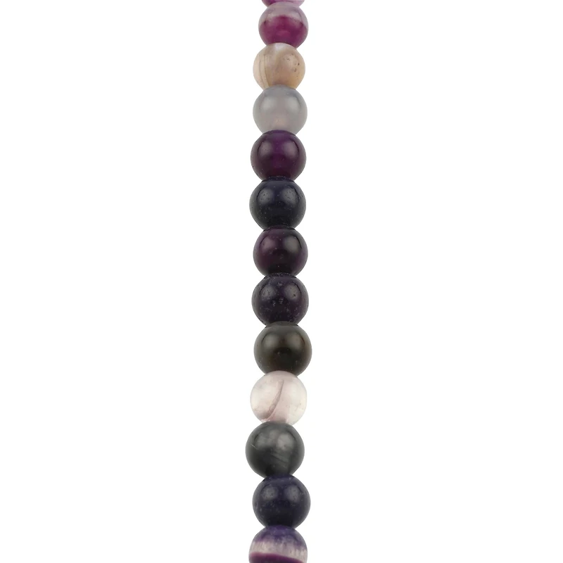 Purple Agate Round Beads by Bead Landing