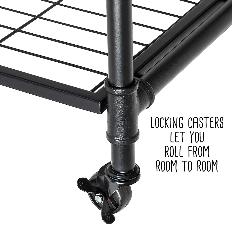 Honey Can Do 4-Tier Industrial Rolling Bookshelf