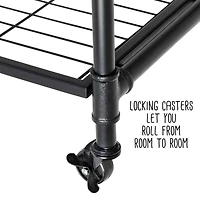 Honey Can Do 4-Tier Industrial Rolling Bookshelf