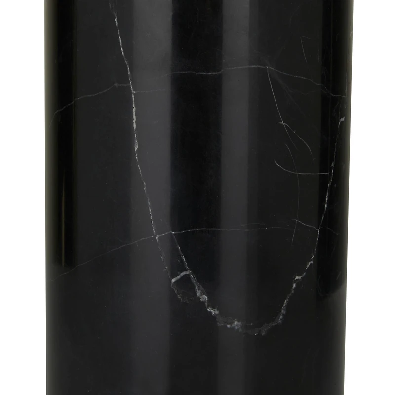 Black Marble Thick Stand Table Lamp with Drum Shade 15" x 15" x 24"