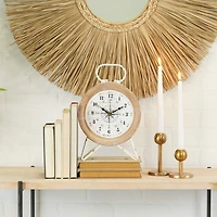 13" Brown Metal Eclectic Clock