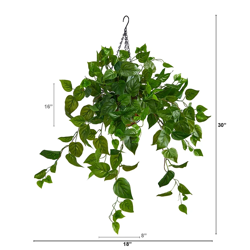 2.5ft. Philodendron Artificial Plant in Hanging Basket