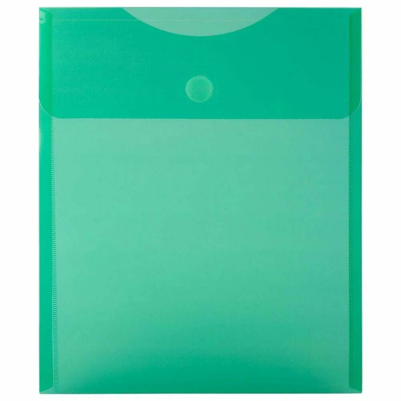 JAM Paper Open End Plastic Envelopes with Hook & Loop Closure
